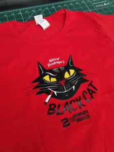 Black Cat screen printed shirt